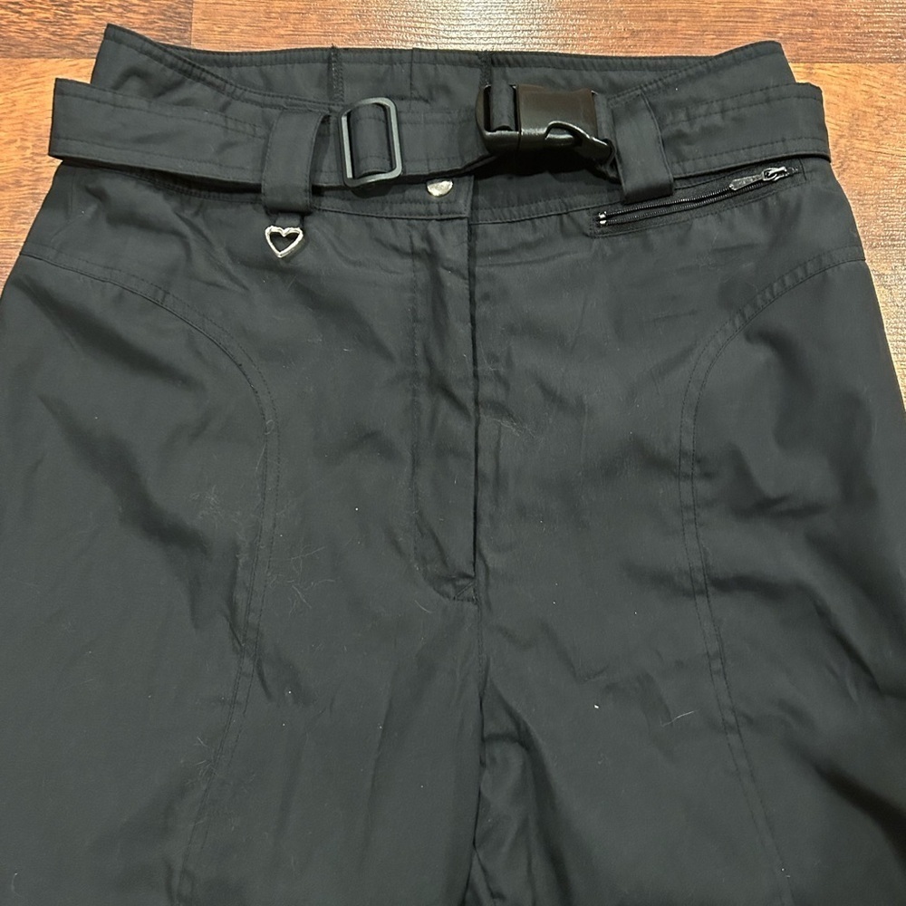 Vintage Obermeyer Skiwear Insulated Pants Black Women's Size 12 Stirrup Snow - Picture 3 of 9